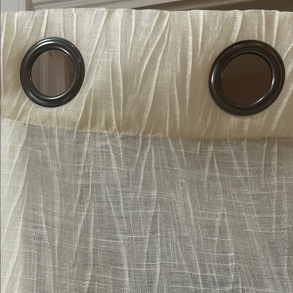 Cream Curtains with Black Grommet Accents